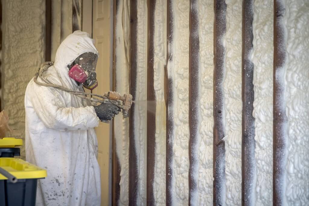 spray foam insulation contractors at work